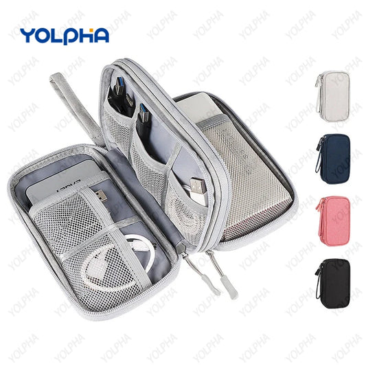 Waterproof Cable Organizer Travel Cord Pouch Electronics Accessories Case Multi Compartment Portable Data Cable Storage Bag