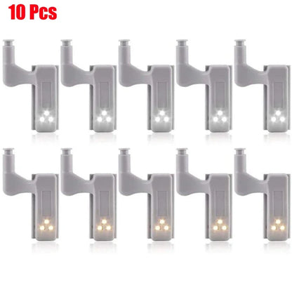 1-12Pcs Universal LED Inner Hinge Lamp Cabinet Induction Light Wardrobe Cupboard Sensor Lamp Bedroom Kitchen Closet Night Lights