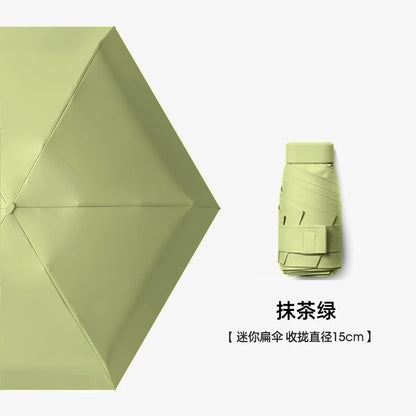UPF50+ Mini Umbrella Sun Protection Pocket Umbrella Capsule Rainproof Outdoor Traveling Sunshade Portable Parasol Rain Umbrella