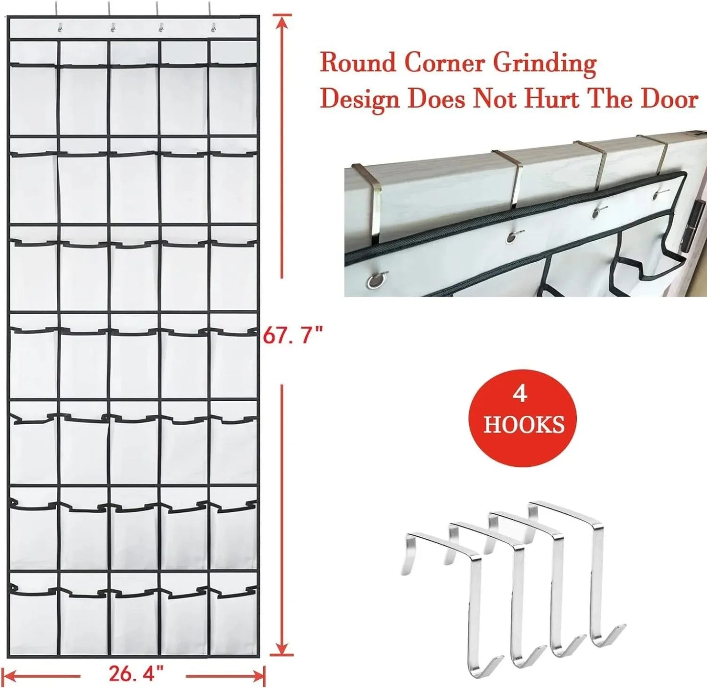 1Pcs Storage Hanging Organizers Foldable Storage Bag Shoes Organizer Toys 35 Large Mesh Bags Clothing Wardrobe Home Organization