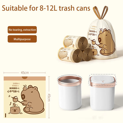 Thickened Tear-Free Drawstring Garbage Bag Portable Large Kitchen Cleaning Bag Household Essential