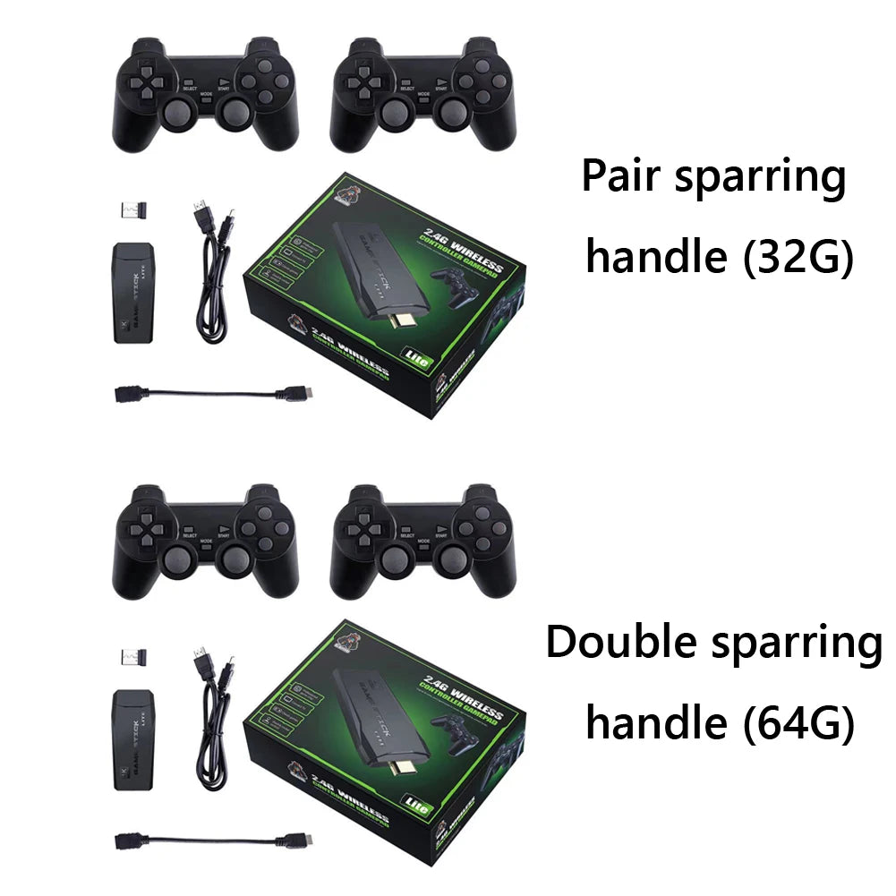 Video Game Sticks M8 Console Retro Games Console 2.4G Dual Wireless Controller 9 Emulator 10000+ 64G Retro Game for Kids Gifts