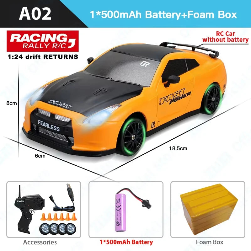 ZWN GTR Model AE86 RC CAR With LED Light 2.4G Radio Remote Control Drift Cars Professional 4WD Racing Toys for Children Gifts