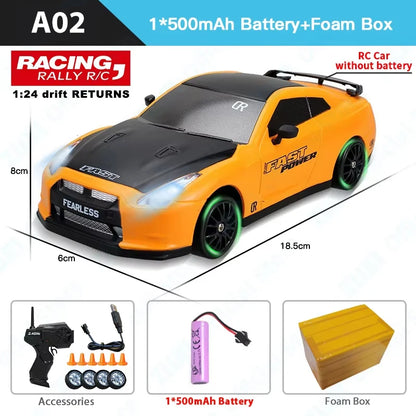 ZWN GTR Model AE86 RC CAR With LED Light 2.4G Radio Remote Control Drift Cars Professional 4WD Racing Toys for Children Gifts