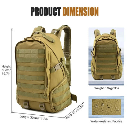 30L Hiking Tactical Backpack 900D Oxford Outdoor Waterproof Bags Molle Camping Rucksack Hiking Bag Climbing Bags Hunting Bag