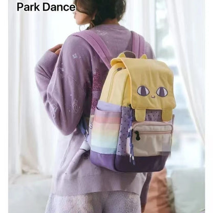 Yellow Kitten Lightweight Schoolbag Cartoon Backpack Cute Portable Stain-Resistant Bag Women's Ins Fashion Trendy Backpack