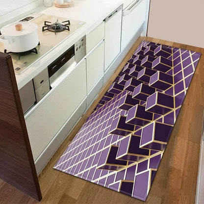 Sci-fi Geometric Square Pattern Home Kitchen Floor Mat Door Front Decoration Floor Mat
