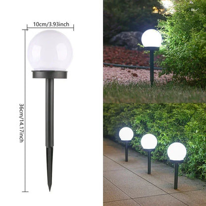 Solar Round Ball Light LED Solar Power Light Outdoor Waterproof Garden Decoration Yard Lawn Street Ball Ground Lamp
