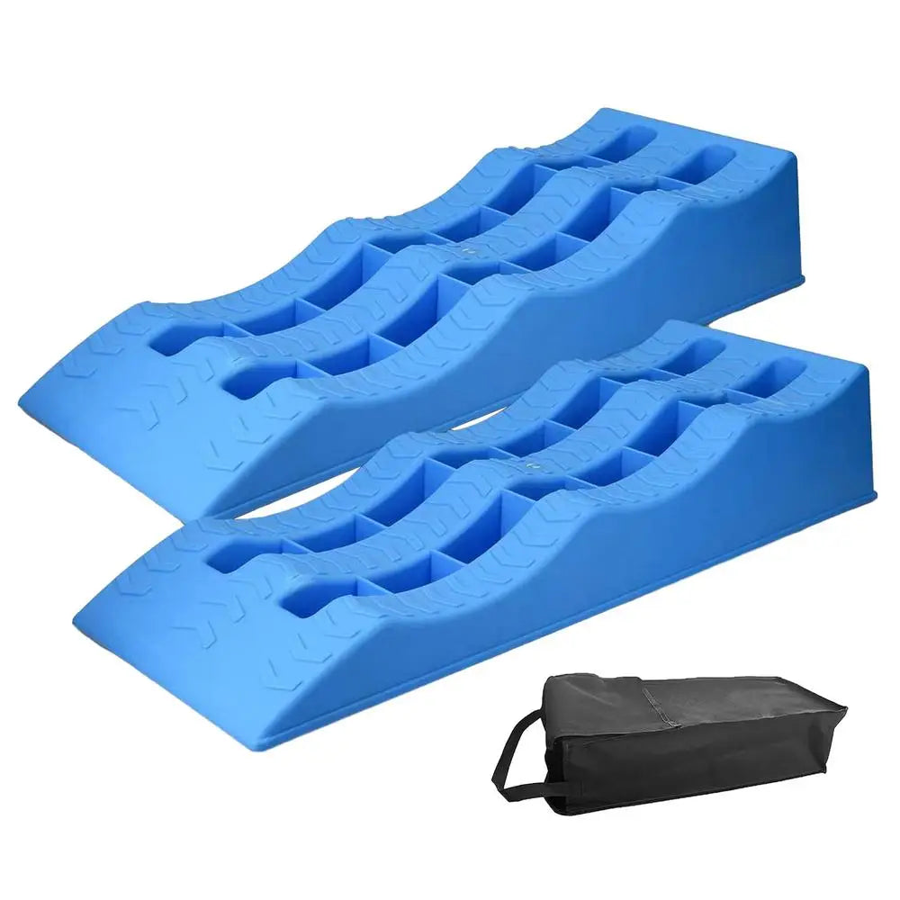 2Pcs RV Leveling Ramps Wheel Chocks Car Tire Anti-Skid Pad For Stabilizing Camper Or Trailer Leveler With Oxford Bag
