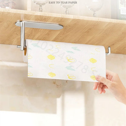 Self adhesive toilet roll paper holder No Drill Towel Rack Stainless Steel wall Mount stand organizer Kitchen Bath Accessories