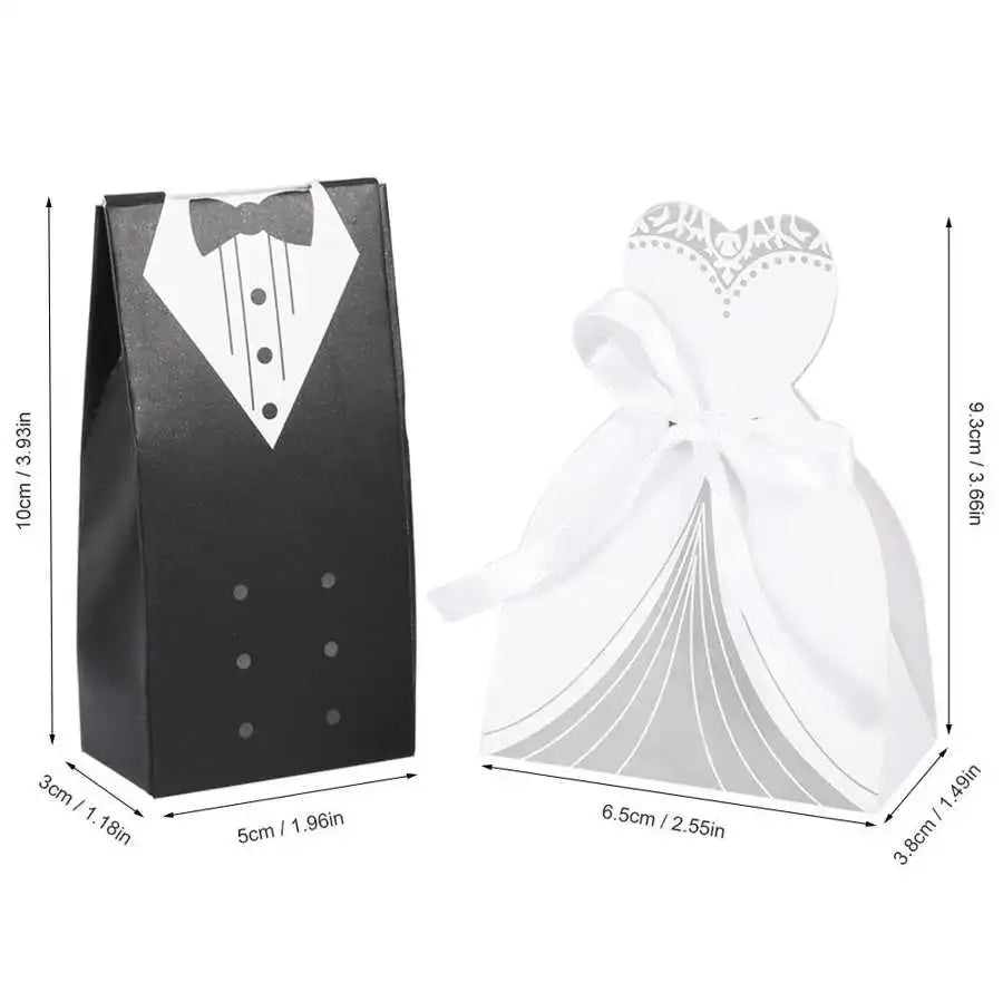 100Pcs Elegant Romantic Cardboard Candy Bag New Year Party Valentines Day Gift Box Wedding Favors For Guest Girlfriend Boyfriend