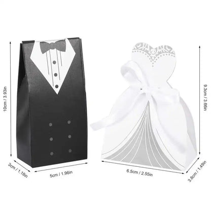 100Pcs Elegant Romantic Cardboard Candy Bag New Year Party Valentines Day Gift Box Wedding Favors For Guest Girlfriend Boyfriend