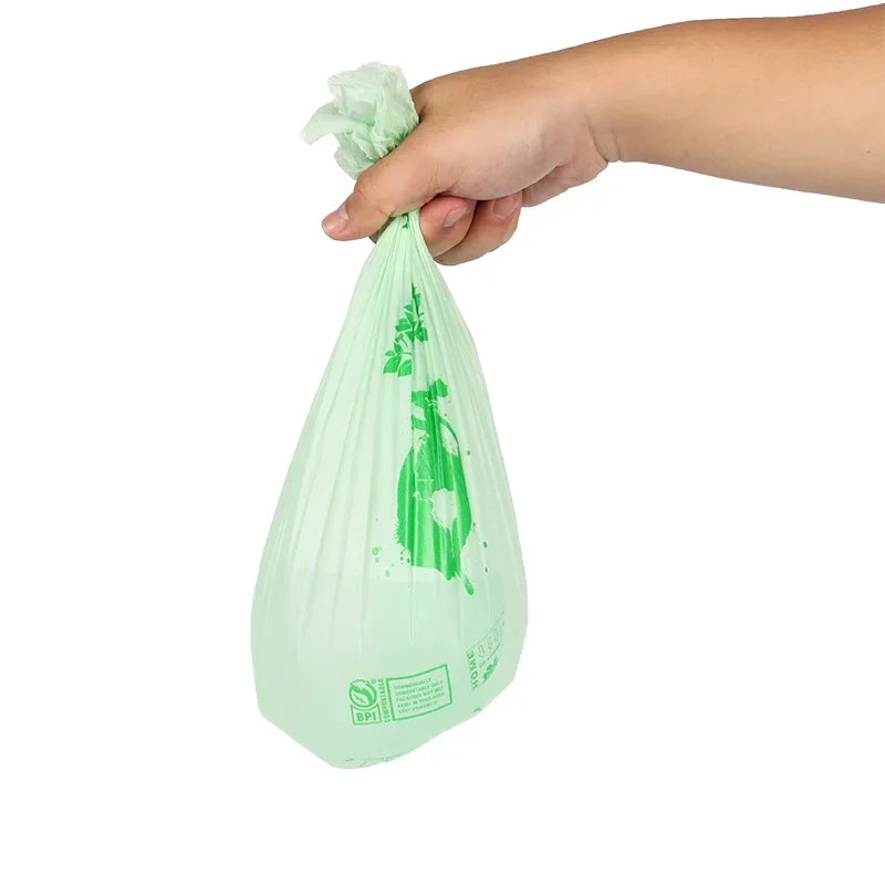 50pcs 6/8/10L /30L flat Trash Bags Biodegradable Garbage Bags Householde Compostable Rubbish Liners Bags for Kitchen