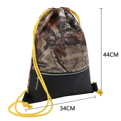 TINYAT Heavy-Duty Drawstring Sports Bag Waterproof polyester Backpack for Gym,Riding, Large Capacity Shoes and Clothes Organizer