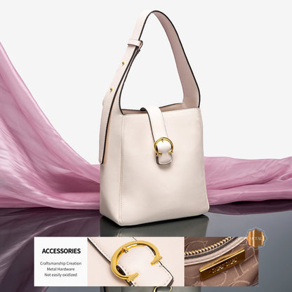 Retro Style Fashion Classic Women's Handbag Pure Colour Simple Buckle Design Exquisite Versatile Women's Shoulder Bag