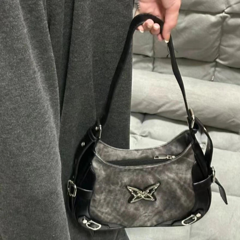 Butterfly Pu Leather Shoulder Bag American Retro Handbag Armpit Bag Storage Bag Tote Women's Bags Purse Tote Bags Purse