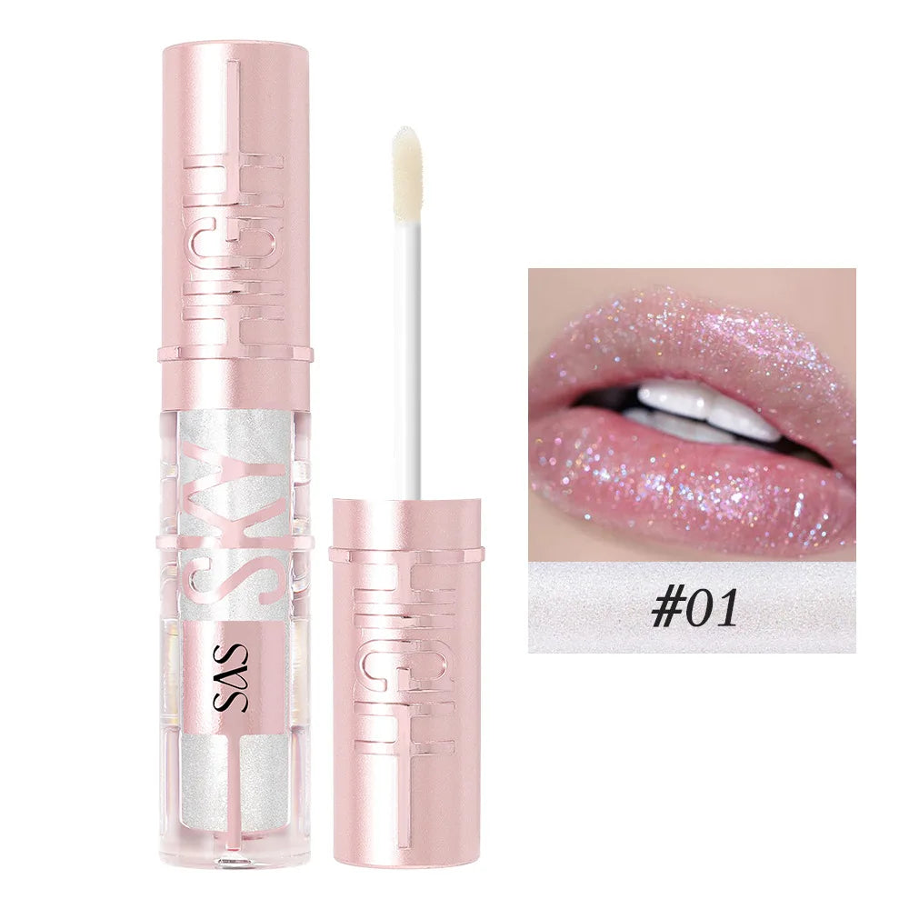 USHAS 12 color glitter mirror hydrating lip gloss pearl color development nourishing moisturizing lip glaze
