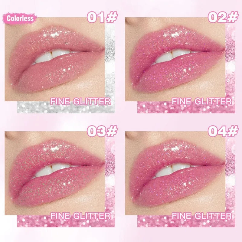 Soft Jelly Lipstick Color Changing Glossy Hydrating Moisturizing Glitter Lip Stick Sparkling Sequins Turning Red Shade Lip Balm