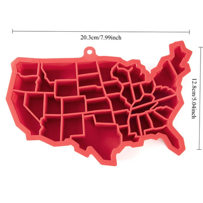 United States map Ice Cube silicone Whiskey Ice maker Ice Cube Mold Creative kitchen bar appliances