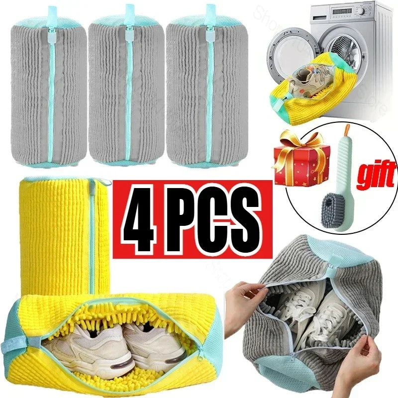 1/4PCS Washing Shoes Bag Cotton Shoes Laundry Bags Easily Remove Dirt Washing Bags Anti-Deformation Shoes Clothes Organizer