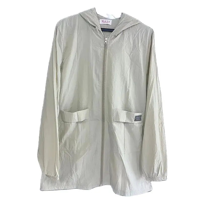 Spring Summer Women's Jacket Long Sleeve Tops Hooded Coat 2024 Thin Sun Protection Clothing Outdoor Sports Windbreaker Female