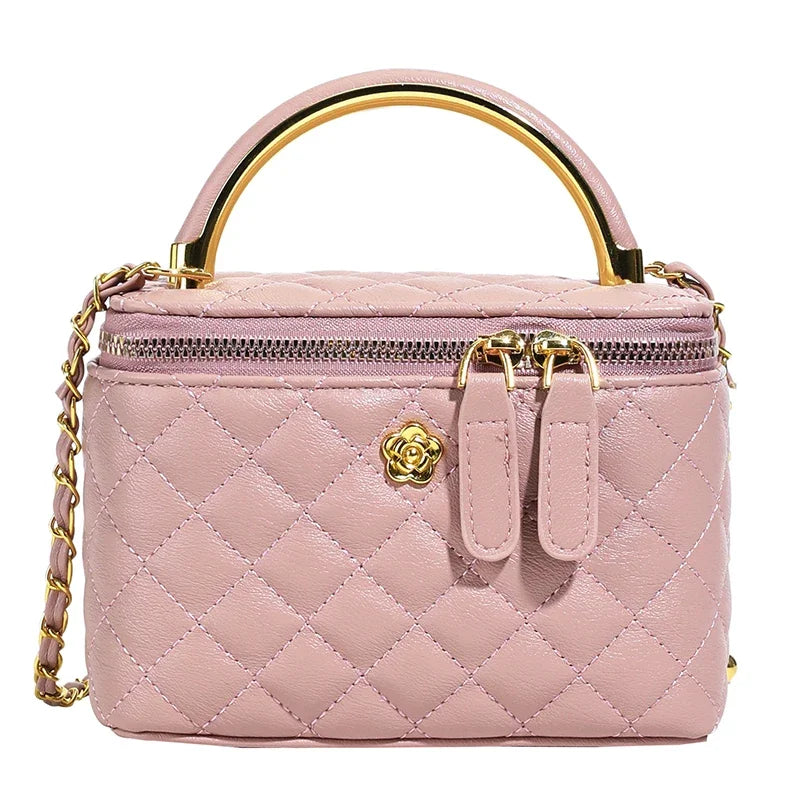 2025 New Women's Large Capacity Diamond Grid Single Shoulder Diagonal Cross Hand-held Small Square Bag, Famous Luxury Designer