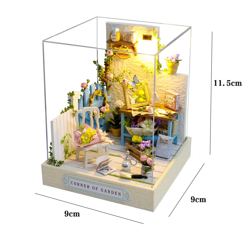 Wooden Miniature Doll House 3D Puzzle Toy Assembled DollHouses Building Model Kit Making Room Toys Decorations With Furniture