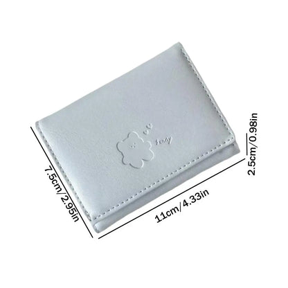 Women Short Bear Small Wallets Student Triple Fold Card Holder Girl ID Bag Card Holder Coin Purse Ladies Wallets Cartoon Bag