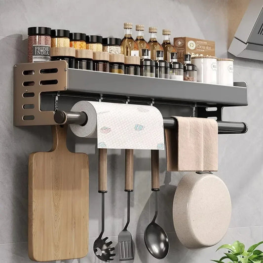 Wall Mounted Kitchen Storage Strong Load-bearing Kitchen Storage Shelf Rack Easy To Install Household Waterproof Knife Holder