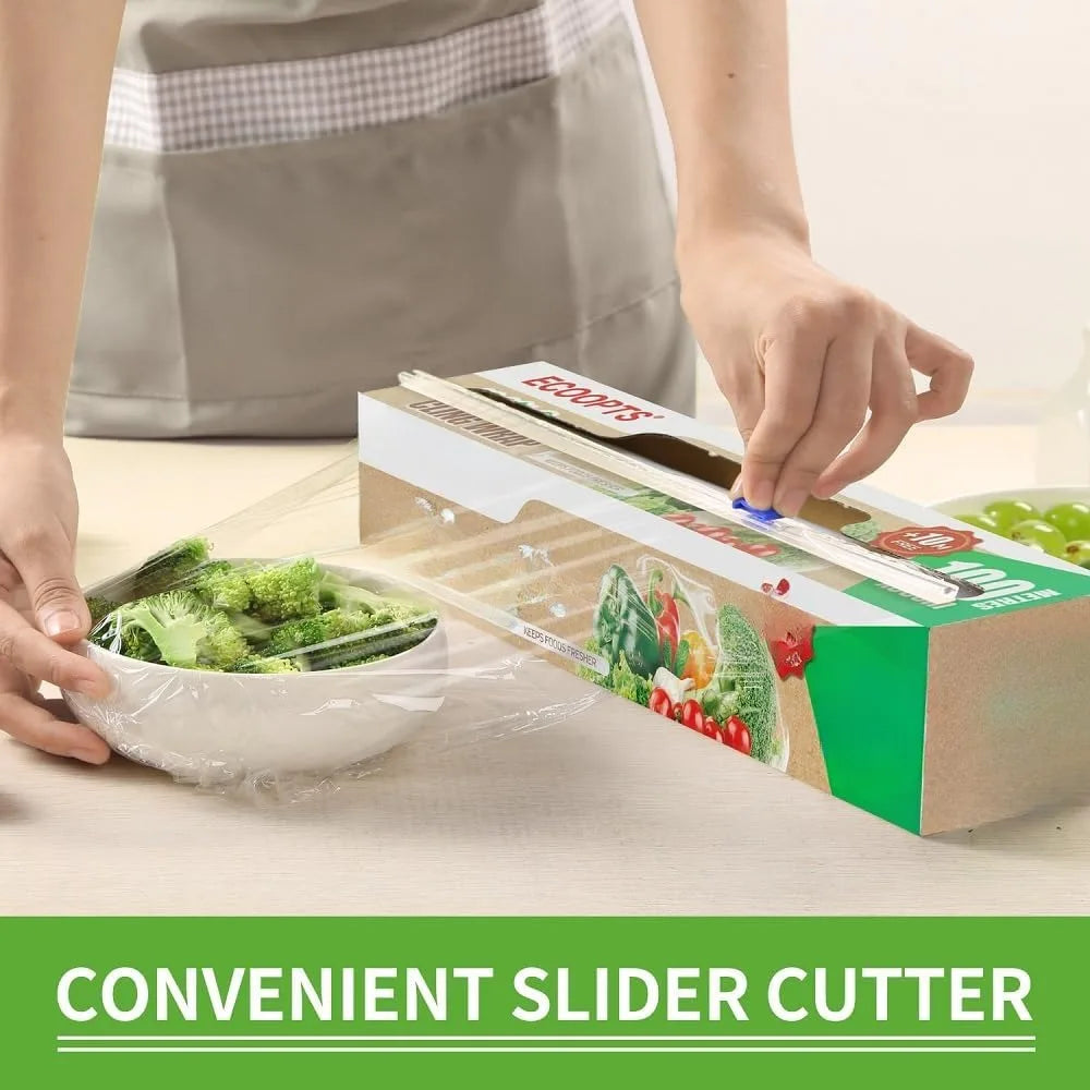 Slider Cling Film Food Grade Slider Convenient Cutting Large Roll Kitchen Household Cutting Box Economical and Practical Set