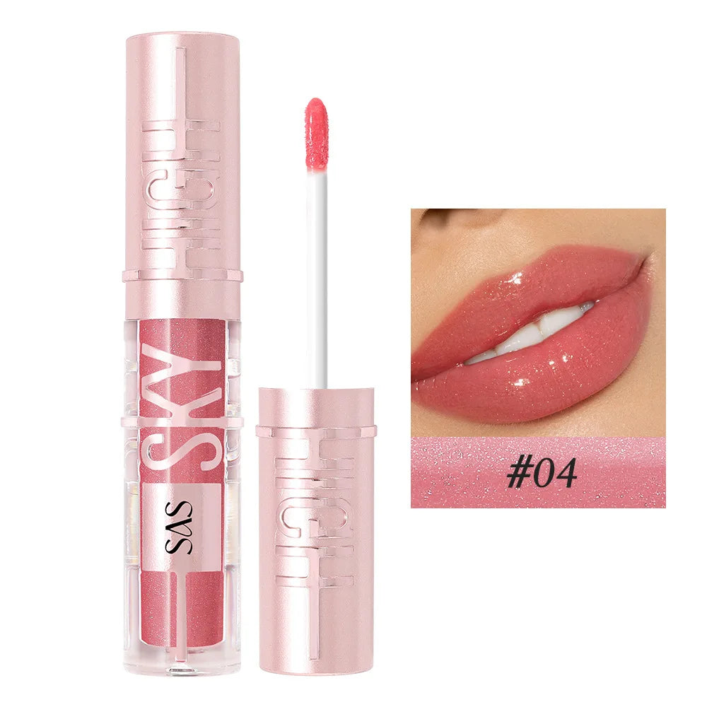 USHAS 12 color glitter mirror hydrating lip gloss pearl color development nourishing moisturizing lip glaze