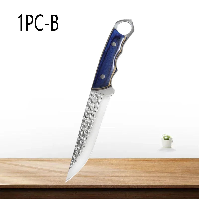 WXCOO Forged Chef's Slicing Knives Stainless Steel Kitchen Knives Sander Knife Wood Handle Boning Knife Fruit Paring BBQ Tool