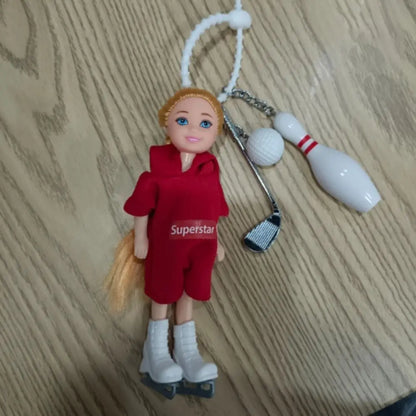 2024 Newest Cute Doll Pendant Hanging Backpack Ornament DIY Change Clothes Bag Charm Car Key Ring Bag Decoration for Doll