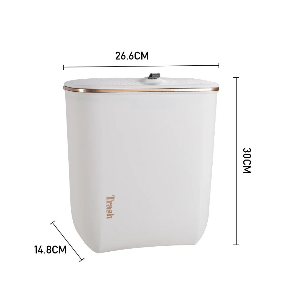 【Lifeideas】Kitchen Bathroom Hanging Waste Bin with Lid Wall Mounted Garbage Can for Cabinet Under Sink Waste Garbage Compost B