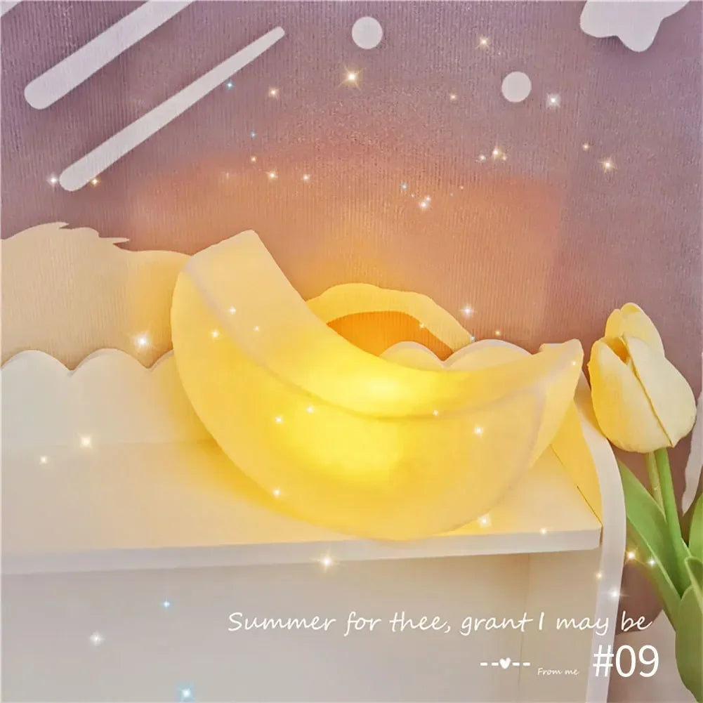 Vinyl Night Light Bedroom Decor Lights Button Battery Powered Moonlight Cartoon Animal Lamps Children Gift Decorative Lamp