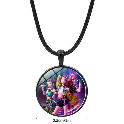 1-9PCS KPop Demo Hunters Keychain Tiger Saja Boy Cosplay Bag Hanging Pendant Anime Keyrings Bag Charms Xmas Gift Necklace Set