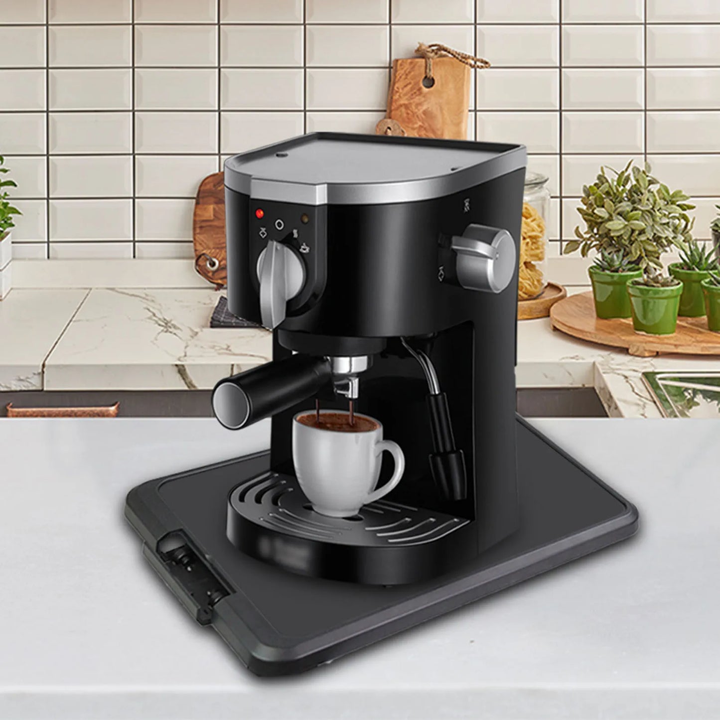 Sliding Coffee Maker Tray Mat, Blender Toaster, Kitchen Appliances, Countertop Storage, Moving Slider, Accessories Pad