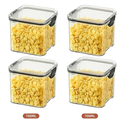 Sealed Jars Kitchen Grain Storage Organizer Large Tank Plastic Moisture-proof Storage Box Stackable Household Seasoning Jars Set