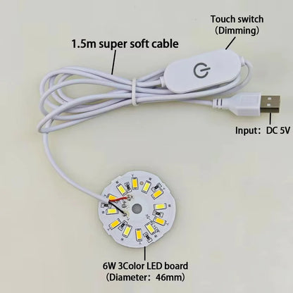 1.5M Line Length DC 5V USB LED Lights 3 Colors 3W 10W Desk Book Lamp With Touch Switch Dimmable Bedroom Reading USB Night Light