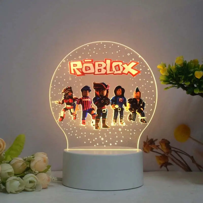 Game Roblox Creative Peripheral Cartoon Night Light Home Decoration Bedside Lamp Convenient Usb Desktop Ornament Birthday Gifts