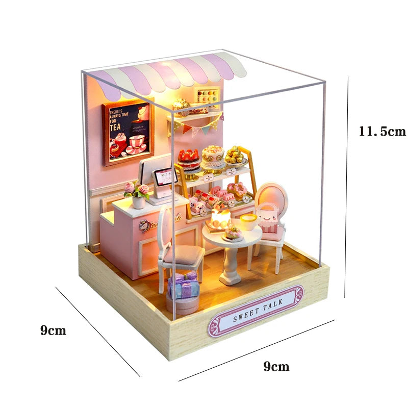 Wooden Miniature Doll House 3D Puzzle Toy Assembled DollHouses Building Model Kit Making Room Toys Decorations With Furniture