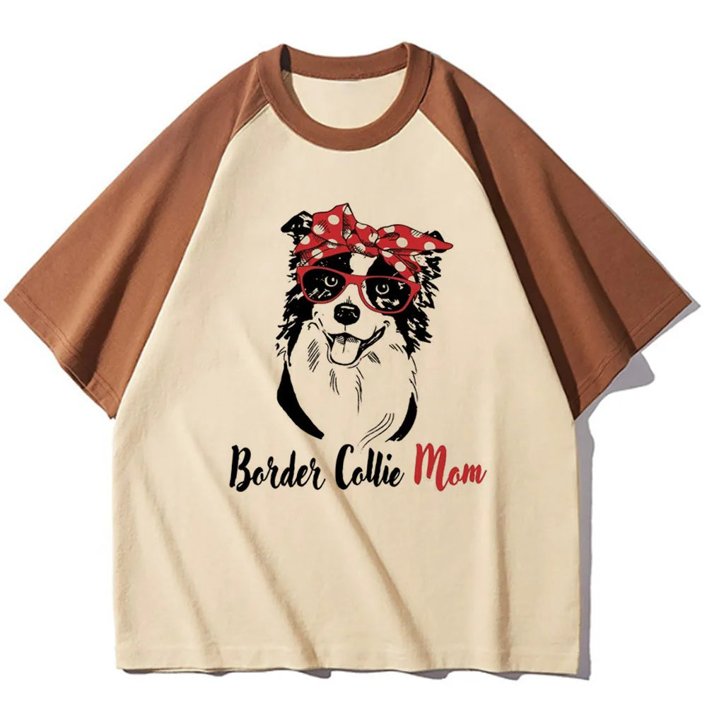 Border Collie tshirt women harajuku active wear blend Tee girl y2k graphic harajuku clothes