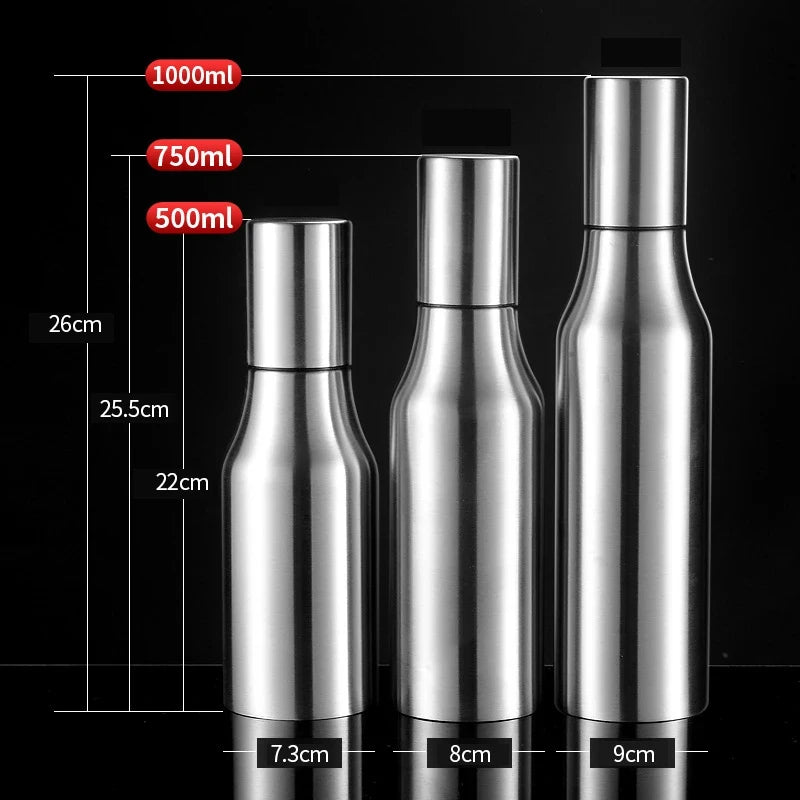 Stainless Steel Oil Bottle Dust-proof Leakproof Oil Pot Practical Seasoning Juice Storage Pot Kitchen Condiment Bottle Supplies