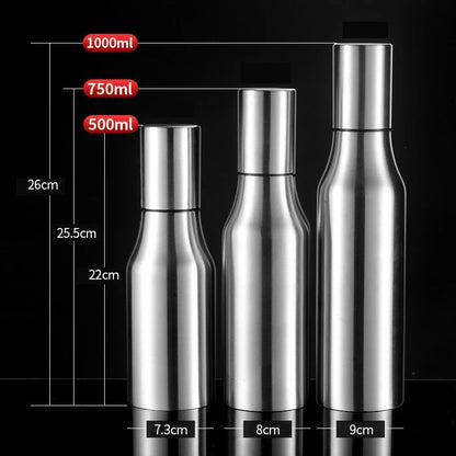 Stainless Steel Oil Bottle Dust-proof Leakproof Oil Pot Practical Seasoning Juice Storage Pot Kitchen Condiment Bottle Supplies