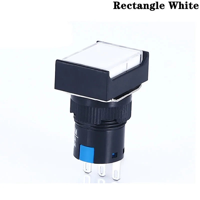 1NO1NC/2NO2NC 6.3V 12V 24V 220V Momentary Illuminuted Maintain Push Button Switches 16MM Latching Push Button Lamp LED