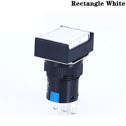 1NO1NC/2NO2NC 6.3V 12V 24V 220V Momentary Illuminuted Maintain Push Button Switches 16MM Latching Push Button Lamp LED