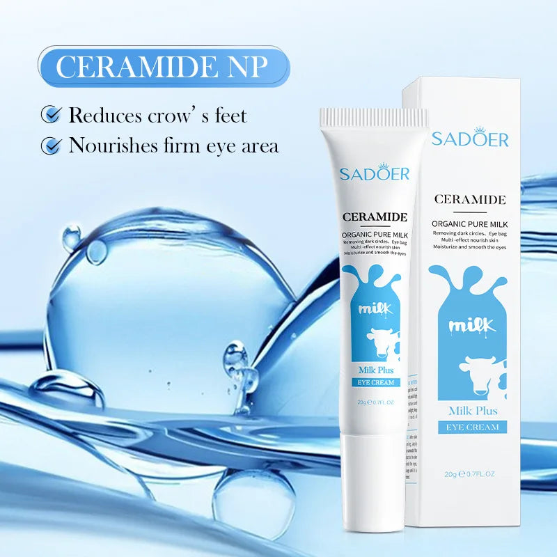 SADOER Milk Nourishing Eye Cream Anti Dark Circles Removal Eye Bags Moisturizing Firming Beauty Skin Care Products for Eyes
