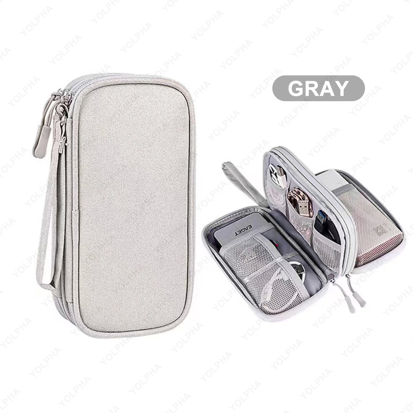 Waterproof Cable Organizer Travel Cord Pouch Electronics Accessories Case Multi Compartment Portable Data Cable Storage Bag