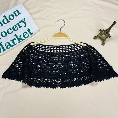 Summer Knitted Hollow Thin Lace Fake Collar Shawl Pullover Short Suspender Skirt False Collar Detachable Collars Sun Protection