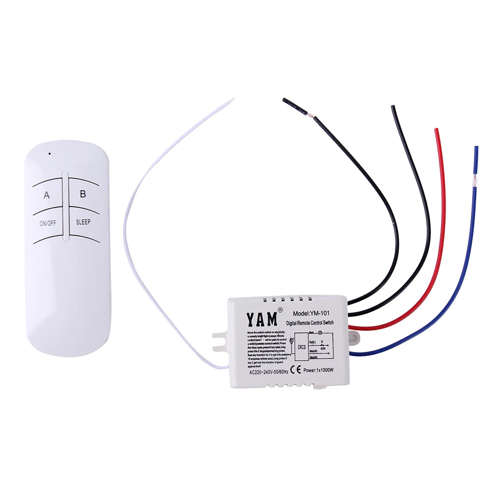 Wireless Remote Control 4 Ports Digital Remote Control 220V 1/2/3 Channel Switch Lightswitch NO/OFF For Lamp Light Smart Home